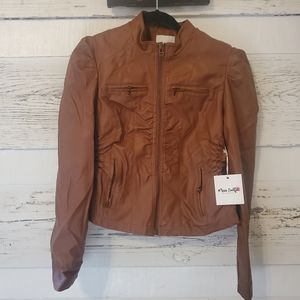 Tan Faux Leather Jacket